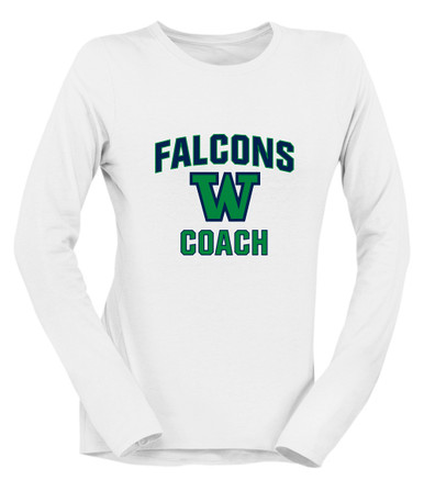 Woodinville Falcons W Script Coach Women's Premium LS T-Shirt