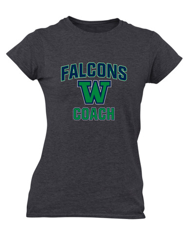 Woodinville Falcons W Script Coach Women's SS T-Shirt