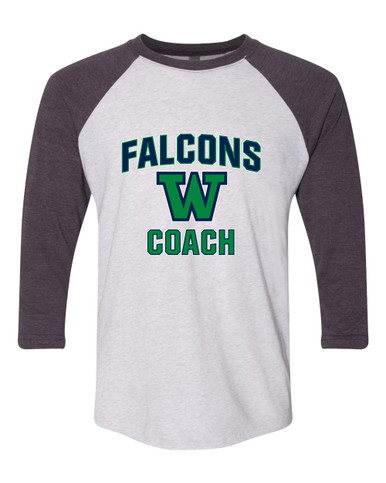 Woodinville Falcons W Script Coach Women's Baseball T-Shirt