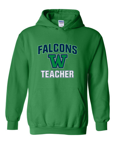 Woodinville Falcons W Script Teacher Men's Hoodie