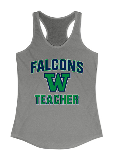 Woodinville Falcons W Script Teacher Women's Tank Top