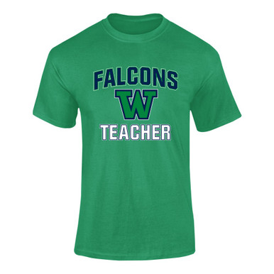 Woodinville Falcons W Script Teacher Men's Premium SS T-Shirt