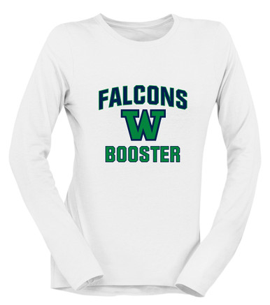 Woodinville Falcons W Script Booster Women's LS T-Shirt