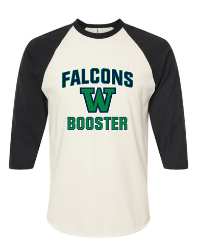 Woodinville Falcons W Script Booster Women's Baseball T-Shirt