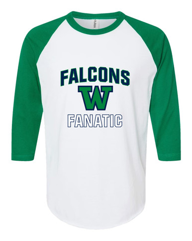 Woodinville Falcons W Script Fanatic Women's Baseball T-Shirt