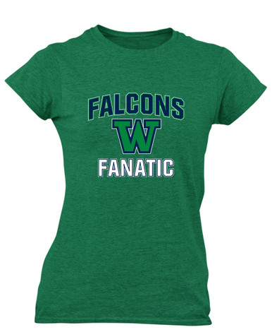 Woodinville Falcons W Script Fanatic Women's Premium SS T-Shirt