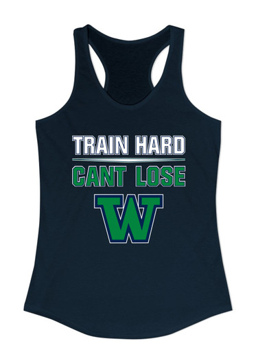 Woodinville Falcons W Script Train Hard, Can't Lose Women's Tank Top