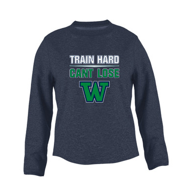 Woodinville Falcons W Script Train Hard, Can't Lose Women's Sweatshirt