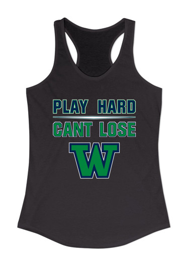 Woodinville Falcons W Script Play Hard, Can't Lose Women's Tank Top