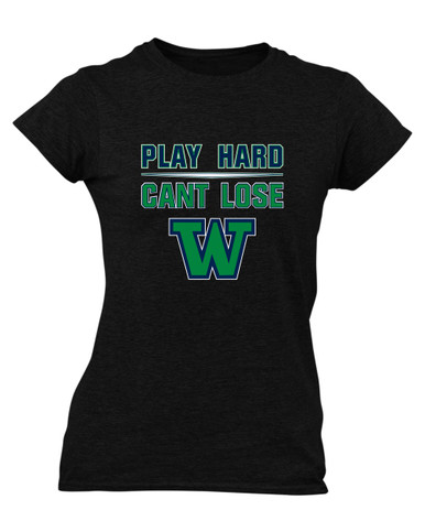 Woodinville Falcons W Script Play Hard, Can't Lose Women's Premium SS T-Shirt
