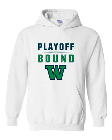 Woodinville Falcons W Script Playoff Bound Men's Hoodie