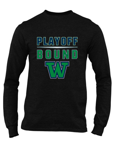 Woodinville Falcons W Script Playoff Bound Men's Premium LS T-Shirt