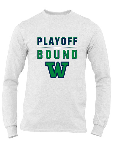 Woodinville Falcons W Script Playoff Bound Men's LS T-Shirt