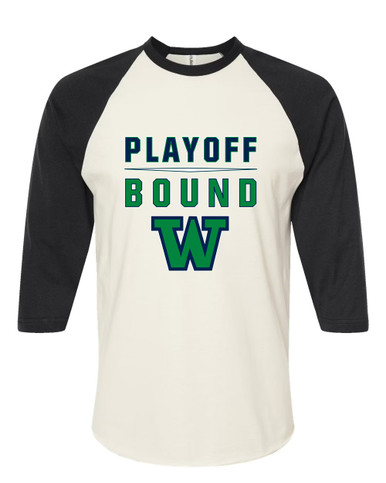 Woodinville Falcons W Script Playoff Bound Men's Baseball T-Shirt