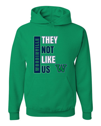Woodinville Falcons W Script They Not Like Us #1 Men's Premium Hoodie