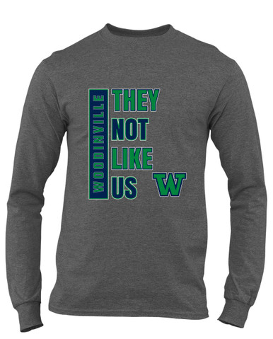 Woodinville Falcons W Script They Not Like Us #1 Men's Premium LS T-Shirt