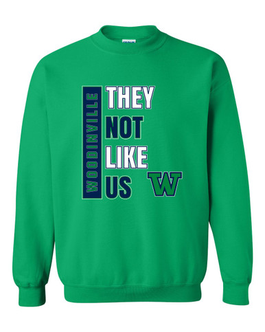 Woodinville Falcons W Script They Not Like Us #1 Men's Sweatshirt