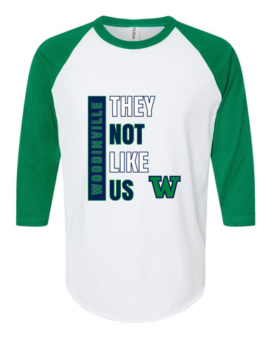 Woodinville Falcons W Script They Not Like Us #1 Men's Baseball T-Shirt