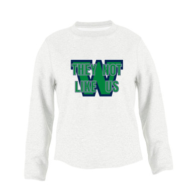 Woodinville Falcons W Script They Not Like Us #2 Women's Sweatshirt