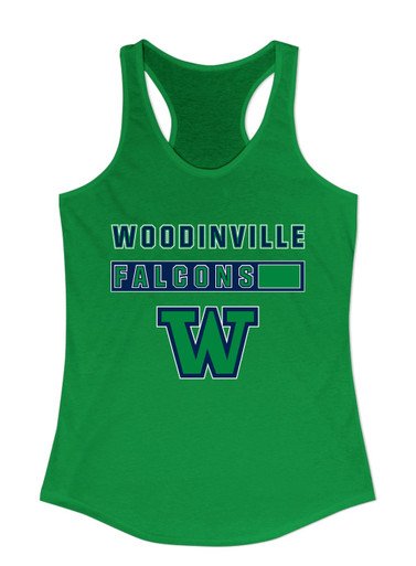 Woodinville Falcons W Script Mascot #7 Women's Tank Top
