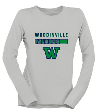 Woodinville Falcons W Script Mascot #7 Women's Premium LS T-Shirt