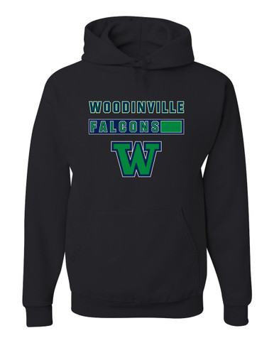 Woodinville Falcons W Script Mascot #7 Men's Premium Hoodie