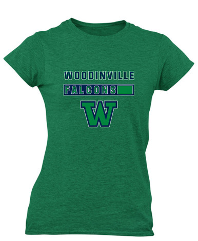 Woodinville Falcons W Script Mascot #7 Women's Premium SS T-Shirt