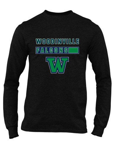 Woodinville Falcons W Script Mascot #7 Men's LS T-Shirt