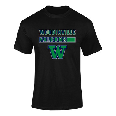 Woodinville Falcons W Script Mascot #7 Men's SS T-Shirt