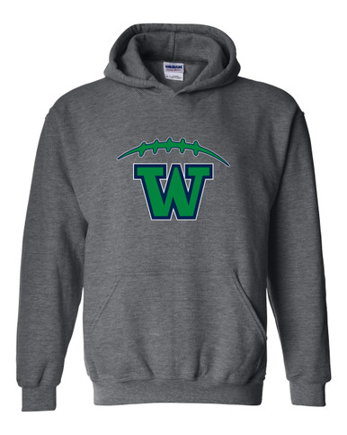 Woodinville Falcons W Script Football #2 Men's Hoodie