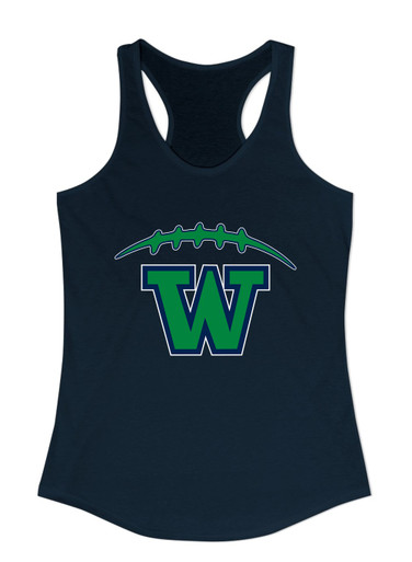 Woodinville Falcons W Script Football #2 Women's Tank Top