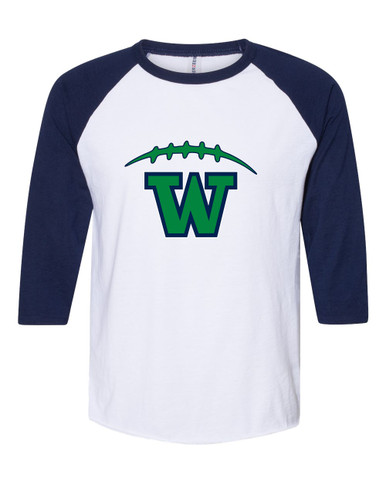 Woodinville Falcons W Script Football #2 Women's Baseball T-Shirt