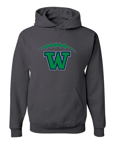 Woodinville Falcons W Script Football #2 Men's Premium Hoodie