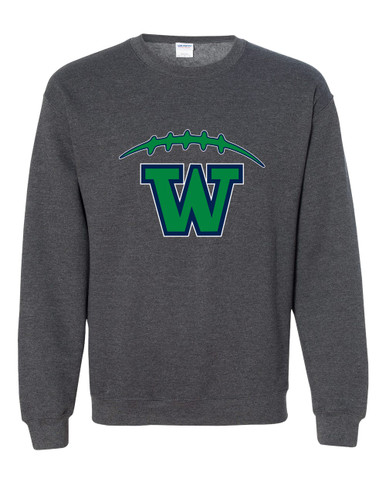 Woodinville Falcons W Script Football #2 Men's Sweatshirt