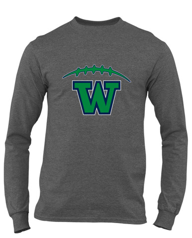 Woodinville Falcons W Script Football #2 Men's LS T-Shirt
