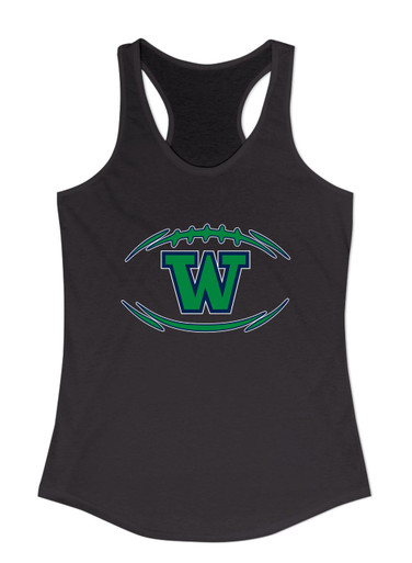 Woodinville Falcons W Script Football #3 Women's Tank Top