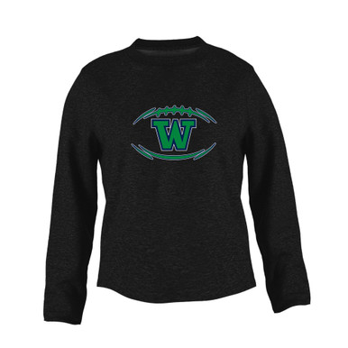 Woodinville Falcons W Script Football #3 Women's Sweatshirt