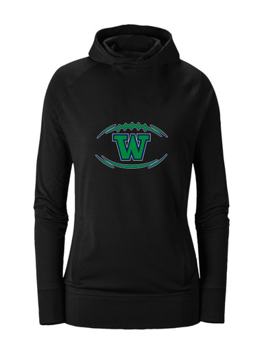 Woodinville Falcons W Script Football #3 Women's Hoodie
