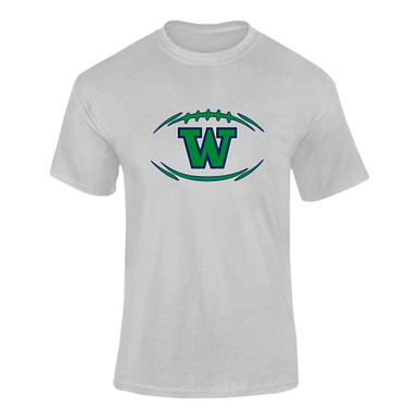 Woodinville Falcons W Script Football #3 Men's SS T-Shirt