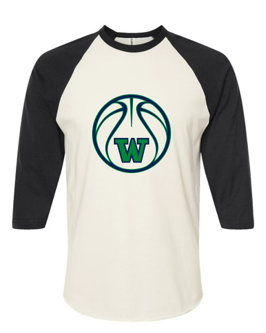Woodinville Falcons W Script Basketball #2 Men's Baseball T-Shirt