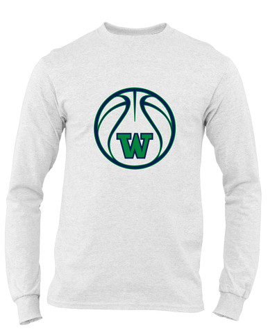 Woodinville Falcons W Script Basketball #2 Men's LS T-Shirt