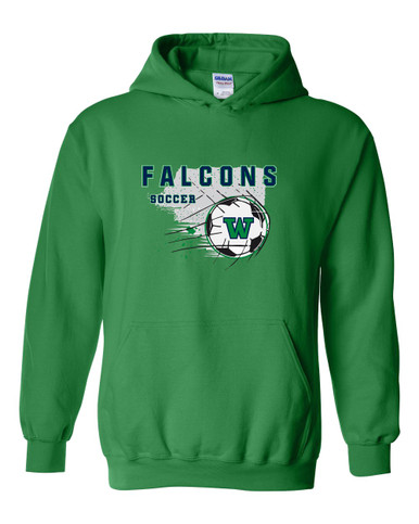Woodinville Falcons W Script Soccer #2 Men's Hoodie