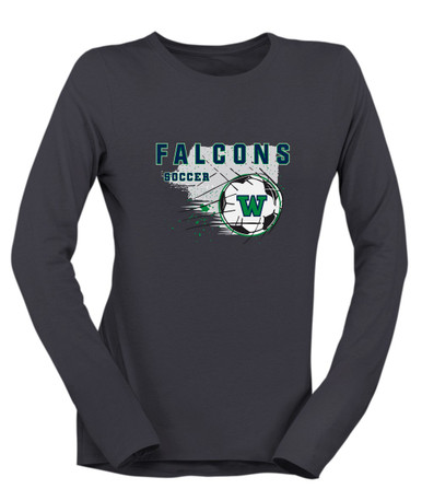 Woodinville Falcons W Script Soccer #2 Women's Premium LS T-Shirt