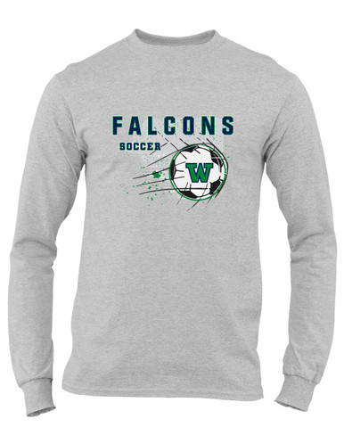 Woodinville Falcons W Script Soccer #2 Men's Premium LS T-Shirt