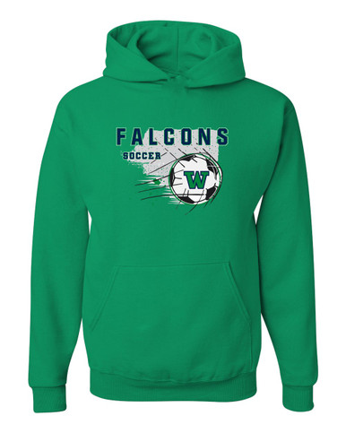 Woodinville Falcons W Script Soccer #2 Men's Premium Hoodie