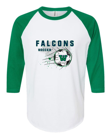 Woodinville Falcons W Script Soccer #2 Men's Baseball T-Shirt