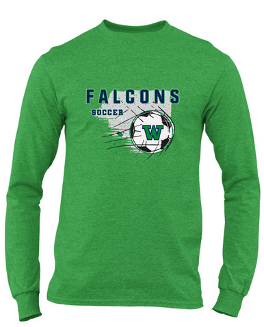 Woodinville Falcons W Script Soccer #2 Men's LS T-Shirt