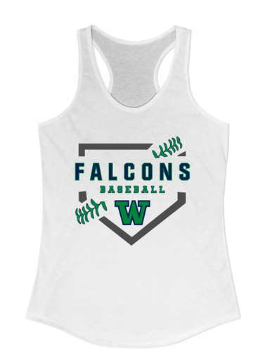 Woodinville Falcons W Script Baseball #2 Women's Tank Top