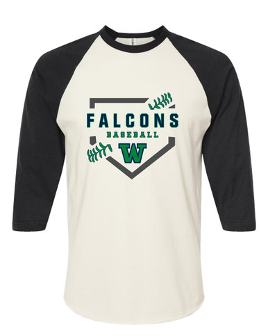 Woodinville Falcons W Script Baseball #2 Women's Baseball T-Shirt