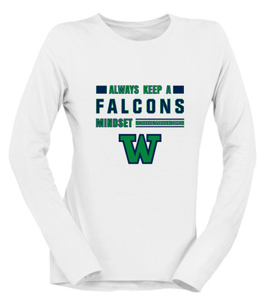 Woodinville Falcons W Script Mindset Women's Premium LS T-Shirt